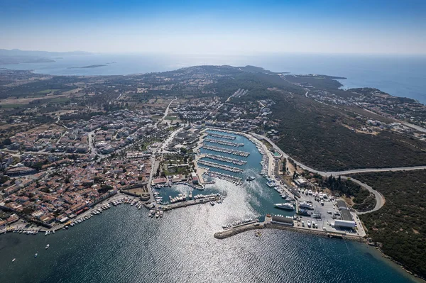 Sigacik Marina Cittaslow City Seferihisar Drone Shot Zmir Türkiye — Stok fotoğraf