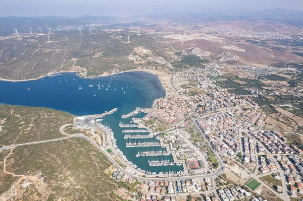 Sigacik Marina Der Cittaslow Stadt Seferihisar Drohnenschuss Izmir Türkei — Stockfoto