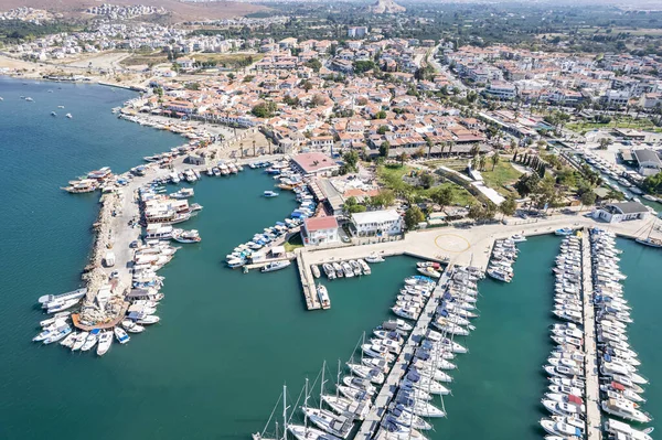 Sigacik Marina Cittaslow City Seferihisar Drone Shot Izmir Turkey — Stock Photo, Image