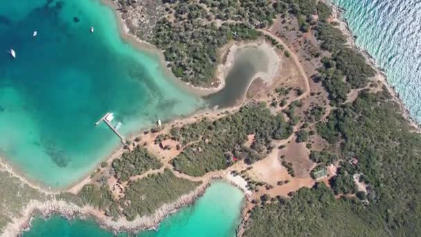 Flygfoto Över Sedir Island Marmaris Mugla Turkiet September 2022 — Stockvideo