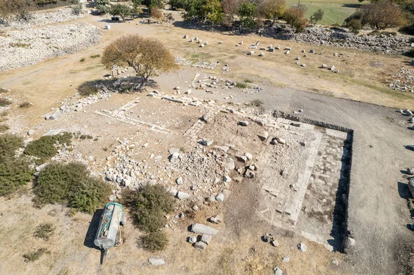 Teos Antica Città Drone Foto Seferihisar Izmir Turchia — Foto Stock