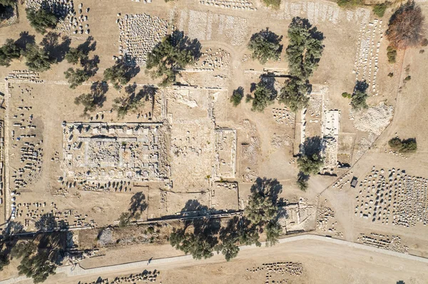 Teos Ancient City Drone Foto Seferihisar Izmir Turquia — Fotografia de Stock