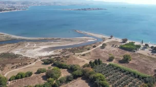 Teos Antik Kent Nsansız Hava Aracı Fotoğrafı Seferihisar Zmir Türkiye — Stok video