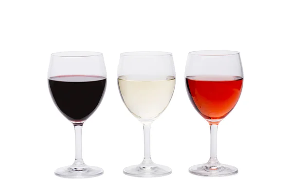 A set of three glasses of wine — Stock Photo, Image