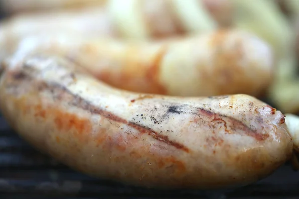 Barbekü sosis close-up — Stok fotoğraf