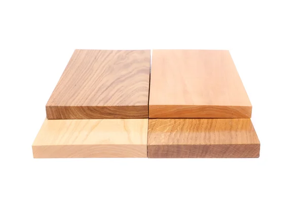 Four ends boards (acacia, oak, elm, lime) — Stock Photo, Image