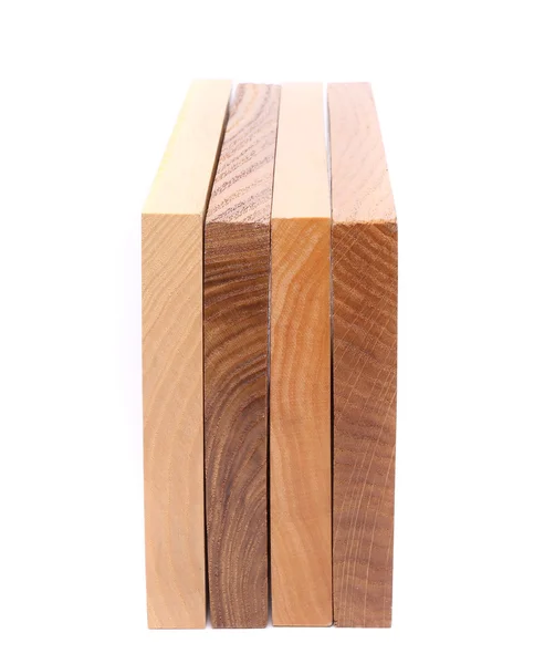 Four vertical boards (elm, acacia, lime, oak) — Stock Photo, Image