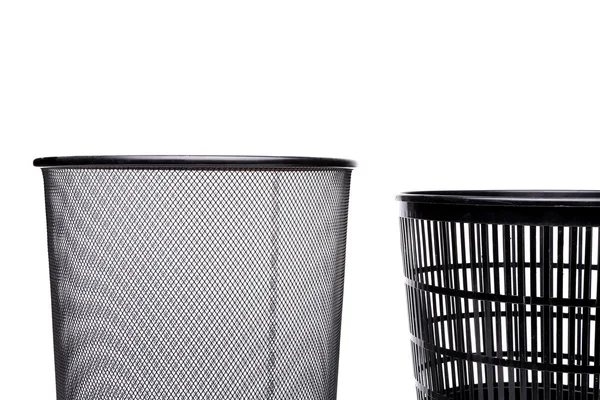 Metal trash can and fragment plastic trash can. — Stock Photo, Image