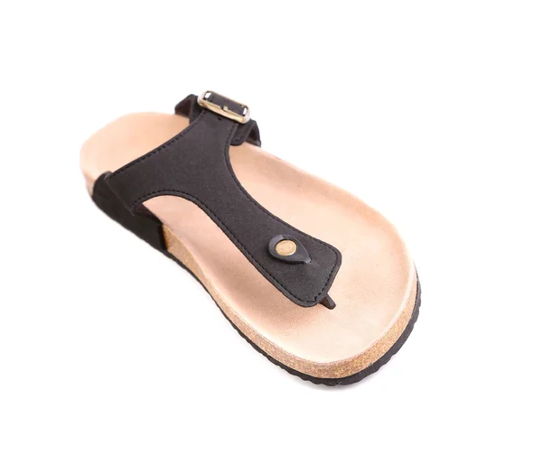 En av para av randiga flip-flop sandaler — Stockfoto