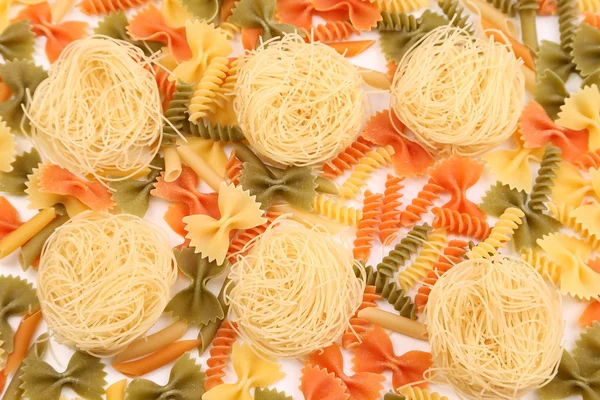 A different pasta in three colors. — Stock Photo, Image