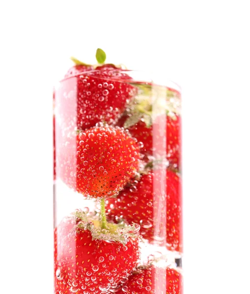 Glass with strawberries isolated — Stock Photo, Image