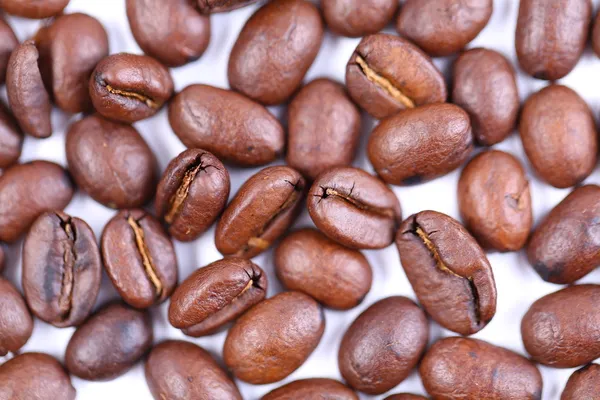 Kaffebönor närbild. — Stockfoto