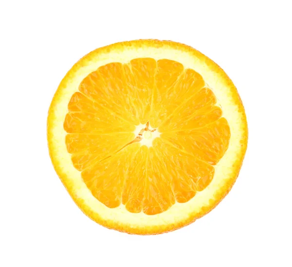 Um rosto de laranja cortado isolado — Fotografia de Stock