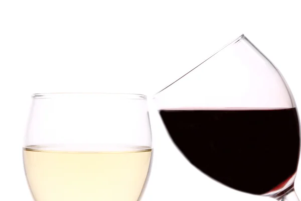 Bicchieri di vino rosso e bianco — Foto Stock