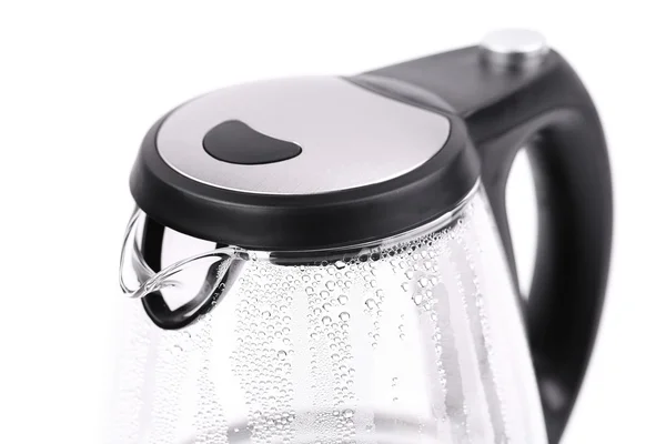 Water boiling in the glass electric kettle. — Stock Photo, Image