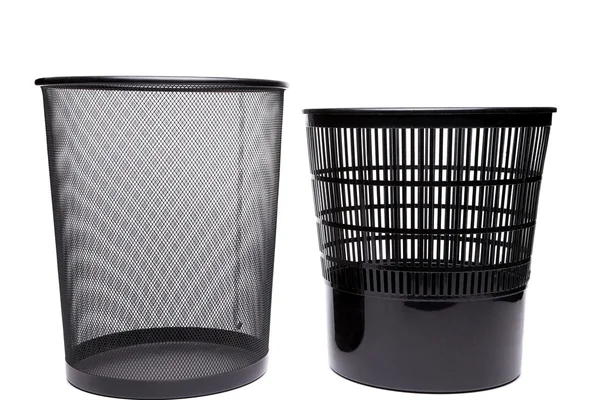 Metal and plastic trash cans — Stock Photo, Image