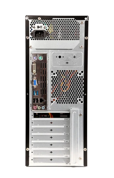 Rear panel of the system unit — Stock Photo, Image