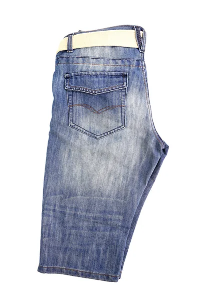 Calças jeans com cinto isolado — Fotografia de Stock
