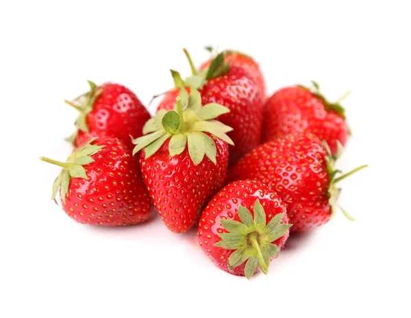 Fresh red ripe strawberries isolated on white — Stock Photo, Image