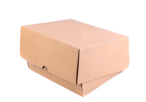 Shoes box is located on the white background — Stock Photo, Image