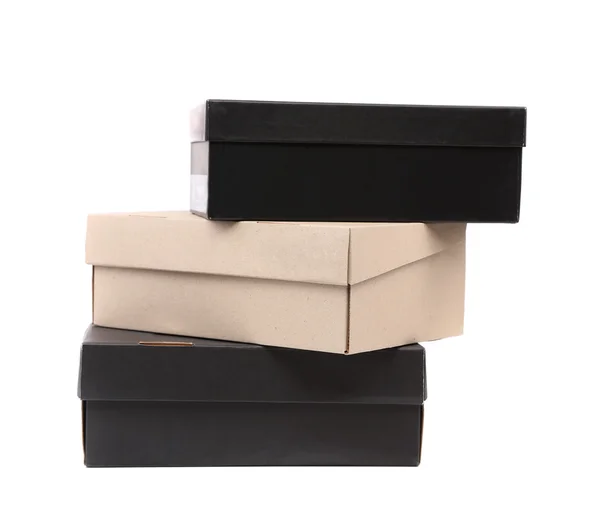 Três caixas isoladas — Fotografia de Stock