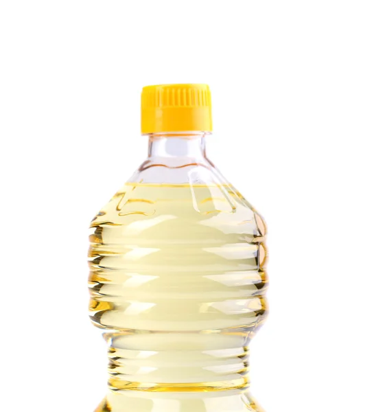 Top bottle of oil, isolated on white — Stock Photo, Image