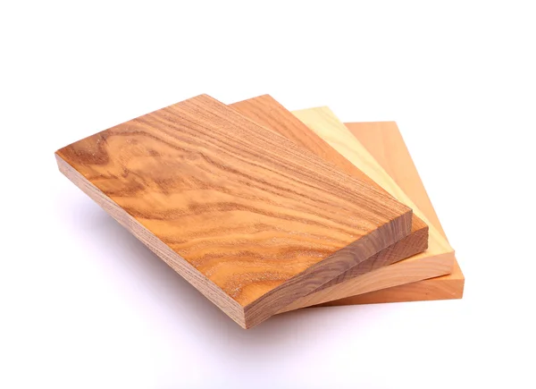 Four boards (acacia, oak, elm, lime) — Stock Photo, Image