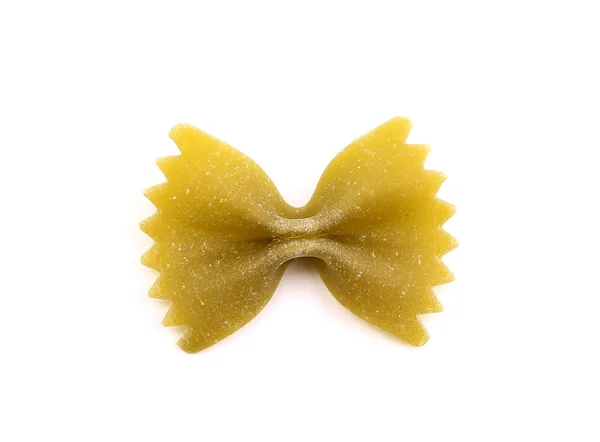 En grön farfalle pasta, isolerade. — Stockfoto