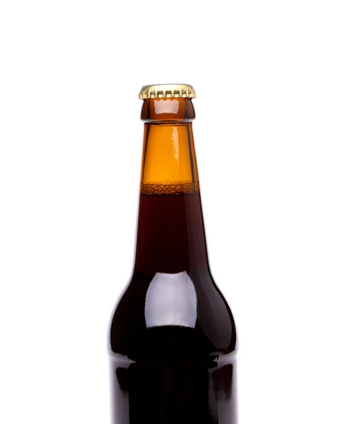 Top one bottle of beer isolated — Stock Photo, Image