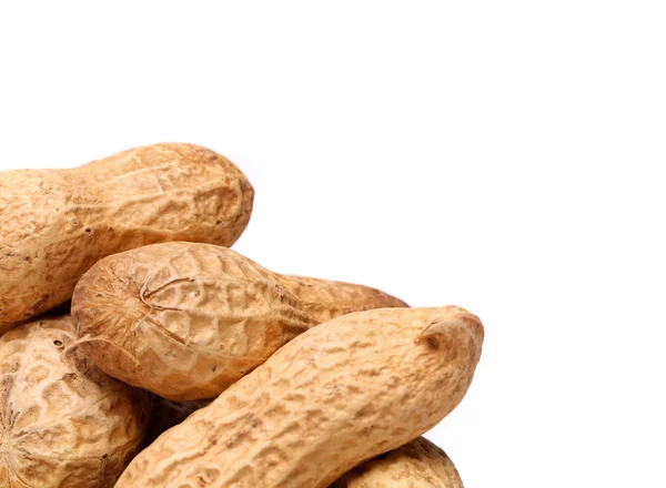 White background and peanuts left — Stock Photo, Image