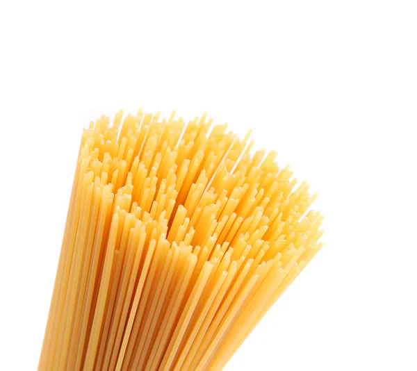 Closeup top bunch spaghetti on a white background — Stock Photo, Image