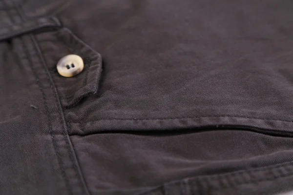 Side pocket classic black jeans. Closeup. — Stock Photo, Image