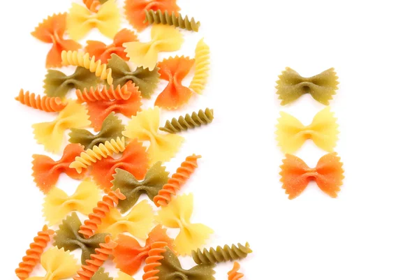 Different pasta in three colors. — Stock Photo, Image