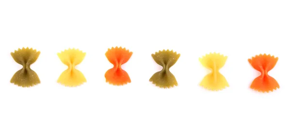 Pasta farfalle drie kleuren. — Stockfoto