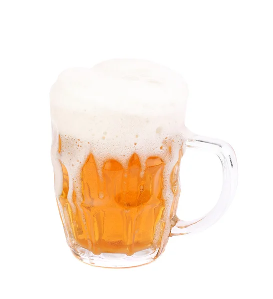 Frosty glass of light beer — Stock Photo, Image