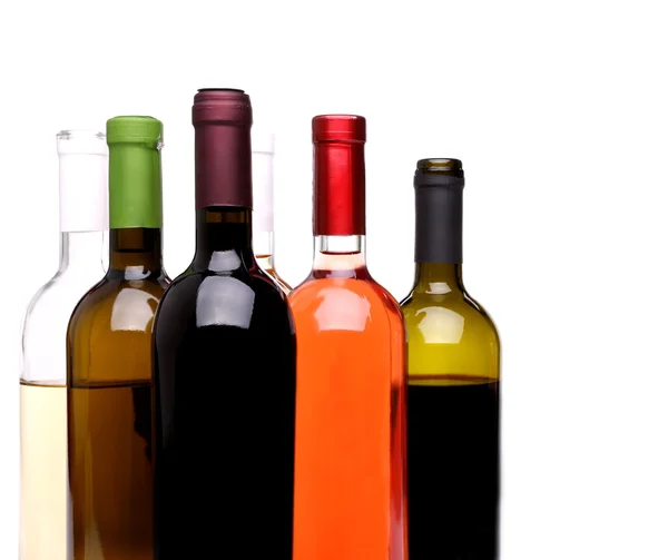 Conjunto de muchas botellas de vino — Foto de Stock