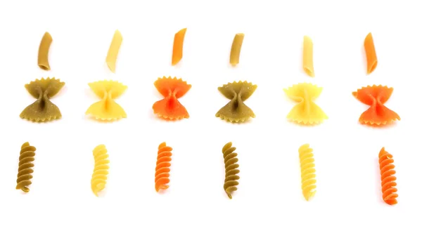 Crossover van verschillende kleur pasta — Stockfoto