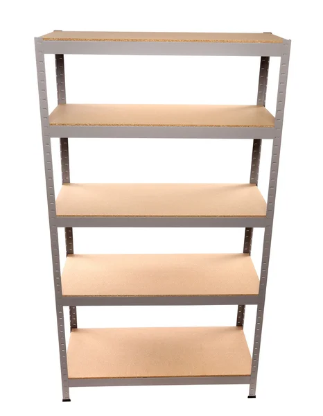 Metal industrial storage shelves. — Stock Photo, Image