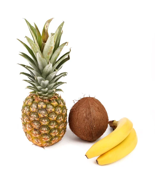 Ananas, kokos och banan — Stockfoto