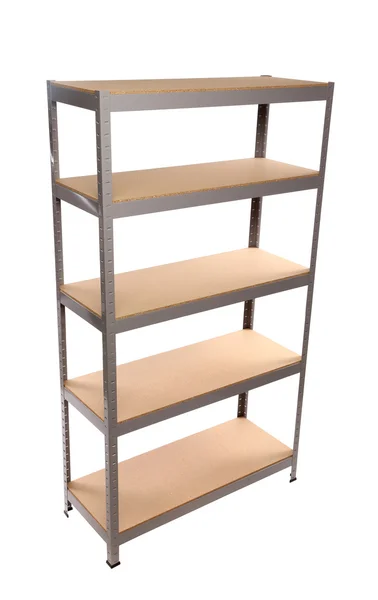 Metal industrial storage shelves. — Stock Photo, Image