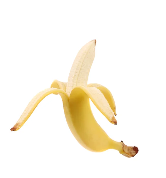 Open banana isolated on a white background — Stock Photo, Image