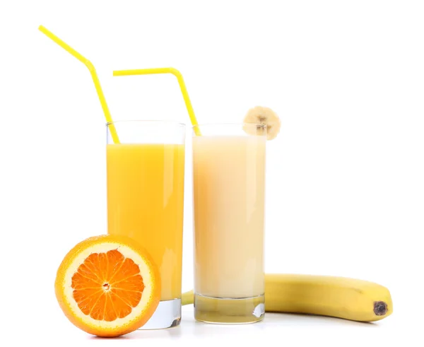Orangen- und Bananensaft — Stockfoto