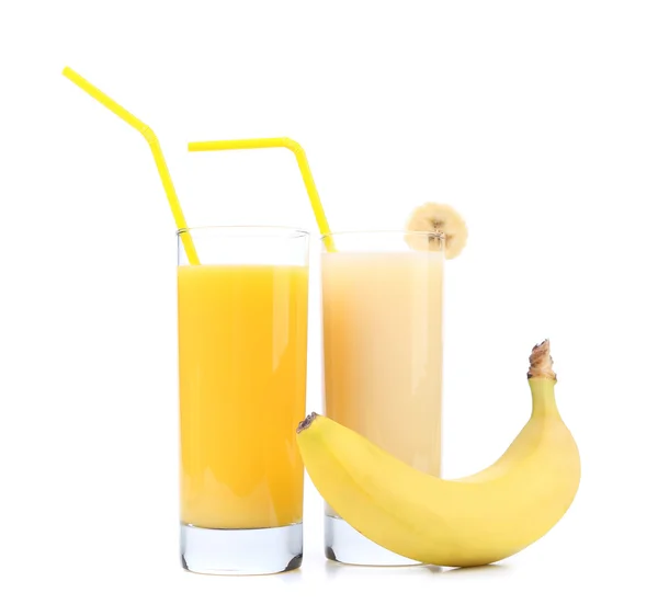 Orangen- und Bananensaft — Stockfoto