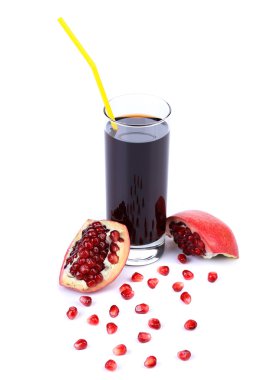 dilim ve suyu nar beyaz zemin üzerine.