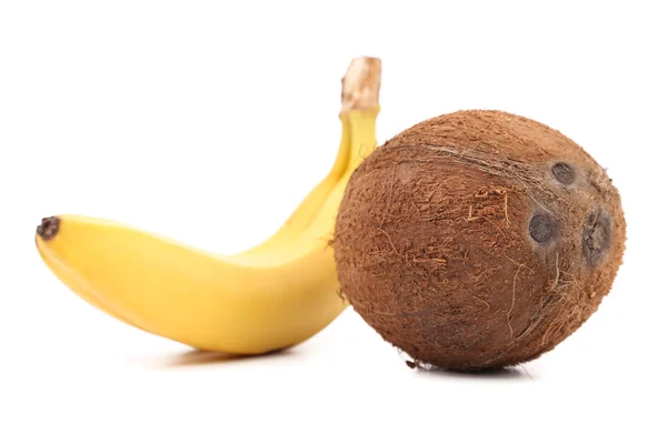 Kokos en banaan. — Stockfoto
