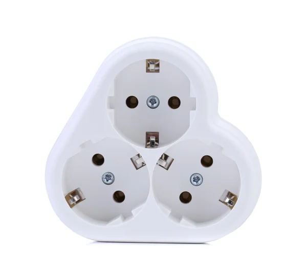 Contact socket splitter for three plugs. — Stock Photo, Image