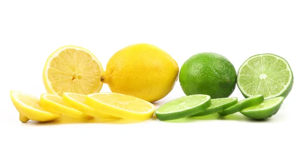 Fresh limes and lemons. Slices. — Stock Photo, Image