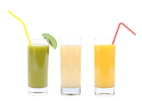 Orangen, Kiwi und Bananensaft — Stockfoto