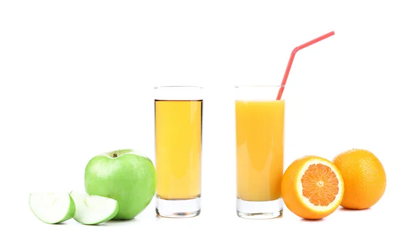Apfel- und Orangensaft — Stockfoto