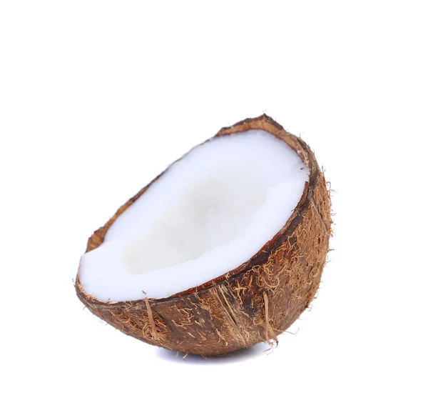 Fatia de coco em um fundo branco . — Fotografia de Stock